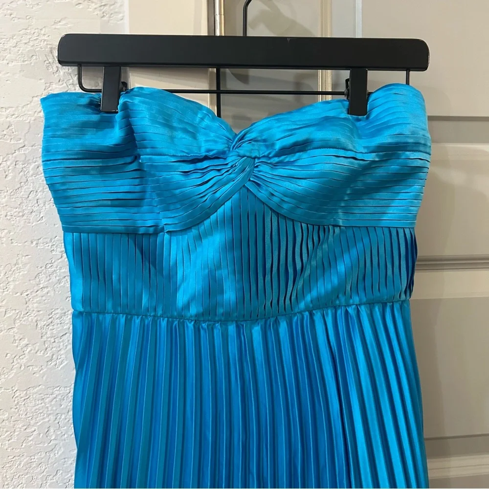 NWT Amur Stef Pleated Maxi Gown Dress Adonis Blue Revolve - Picture 3 of 6